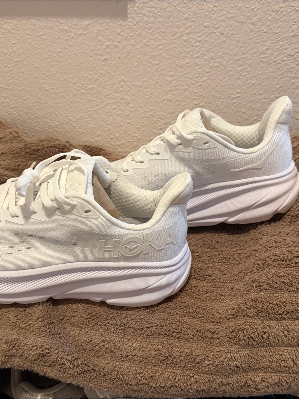 Hokd All-White Athletic Running Sneakers